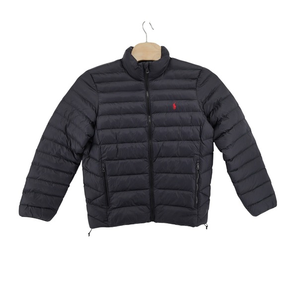 NEW Polo Ralph Lauren Packable Down Puffer Jacket Navy Red Pony Logo Men's M - Picture 2 of 8